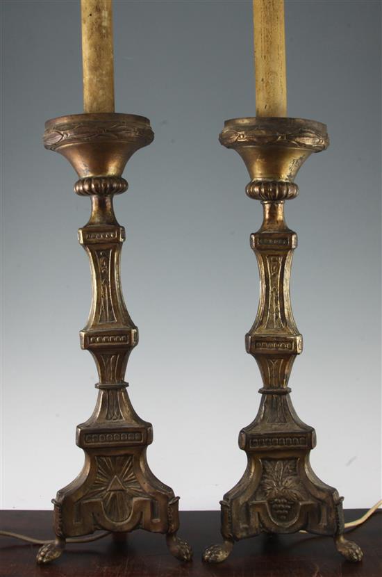 Pair of brass altar sticks